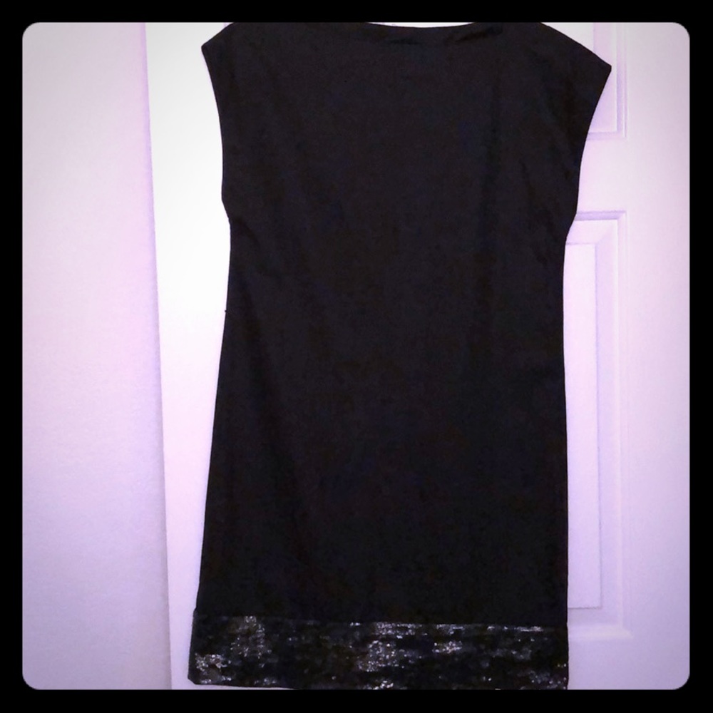 Theory black smock dress sequined size 8